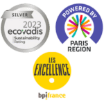 Certifications Evermaps (logos) : Ecovadis, BPI Excellence, Powered by Paris Region